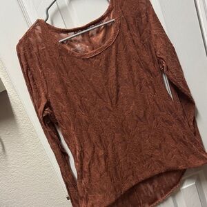 Rust Long Sleeve lace Women's Top